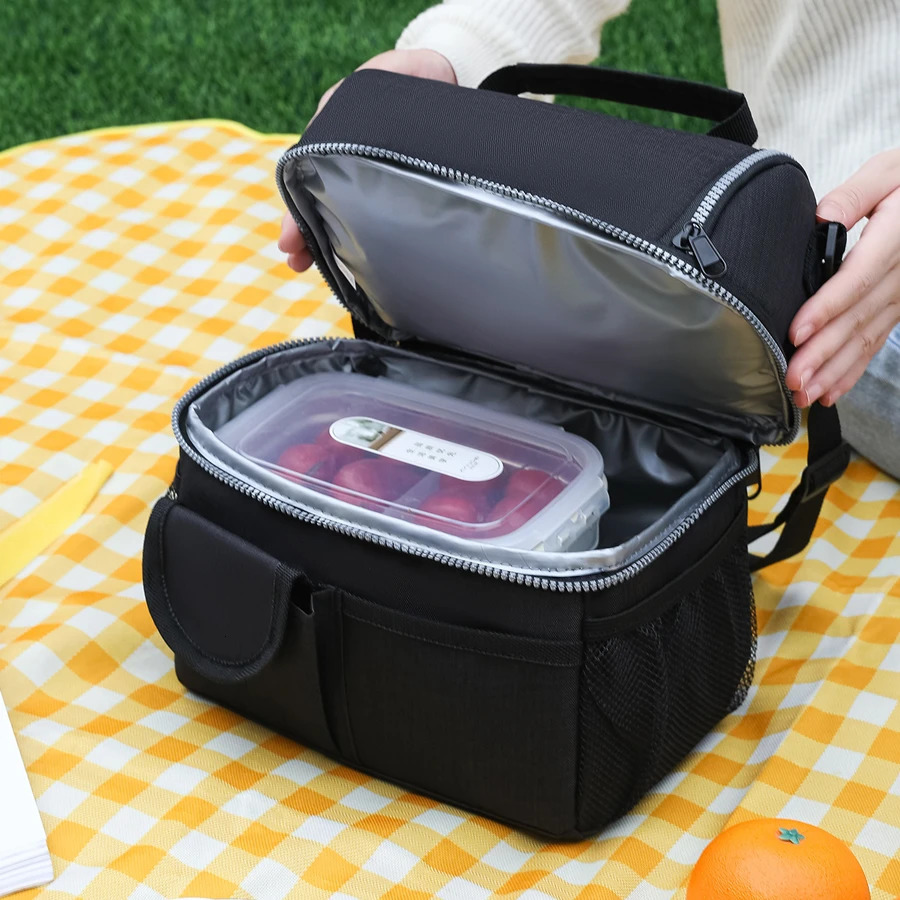 10L Portable Thermal Lunch Bag Food Box Durable Waterproof Office Cooler Lunch Box Ice Insulated Case Camping Oxford Dinner Bag 250723
