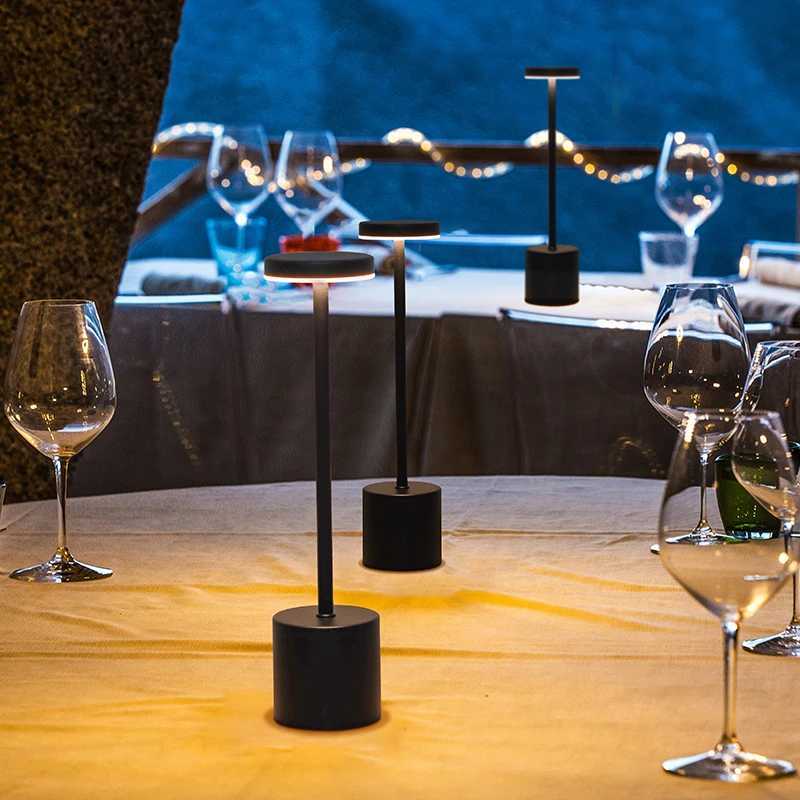 Classic Metal Touch Sensor LED Table Lamp Rechargeable Desk Lamp 3 Colors Creative Ambient Light Bar Room Decor Night Light XJ250725