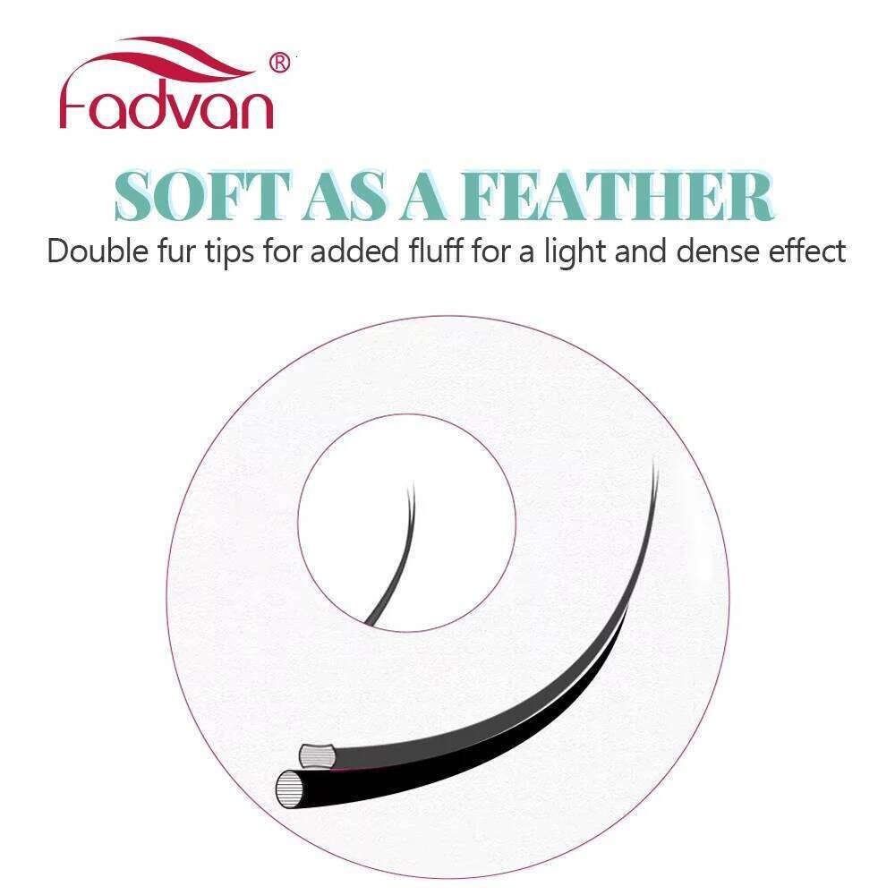 Fadvan Ellipse Flat Eyelash 0.15/0.20 Silk ic Individual Lashes Extension Natural Faux Mink Eyelashes Wire Matte Black X250725
