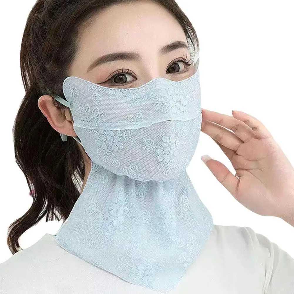 Quick Drying Silk Mask Flower Pattern Ear Hanging Sunscreen Mask UV Protection Neck Wrap Bandana Scarf Sun Blocking Mask Z250725