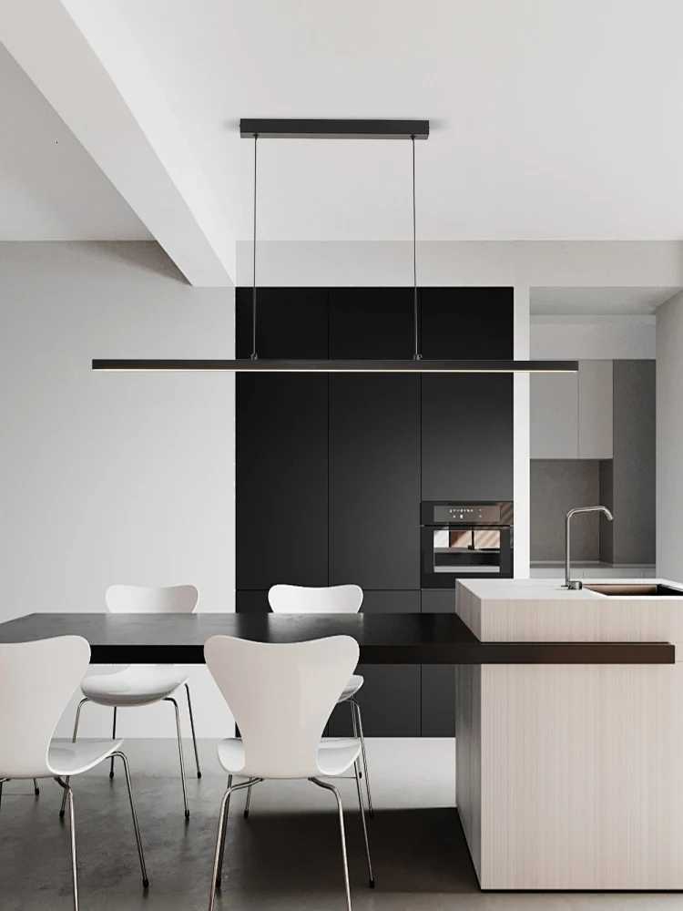 Restaurant Chandelier Modern Simple LED Office Living Room Chandelier Minimalist Desk Bar Table Lamp Kitchen Pendant Lights XJ250725