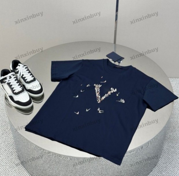 xinxinbuy Men designer Tee t shirt 25ss Sailing letter embroidery jacquard shirt short sleeve women gray yellow XS-XL