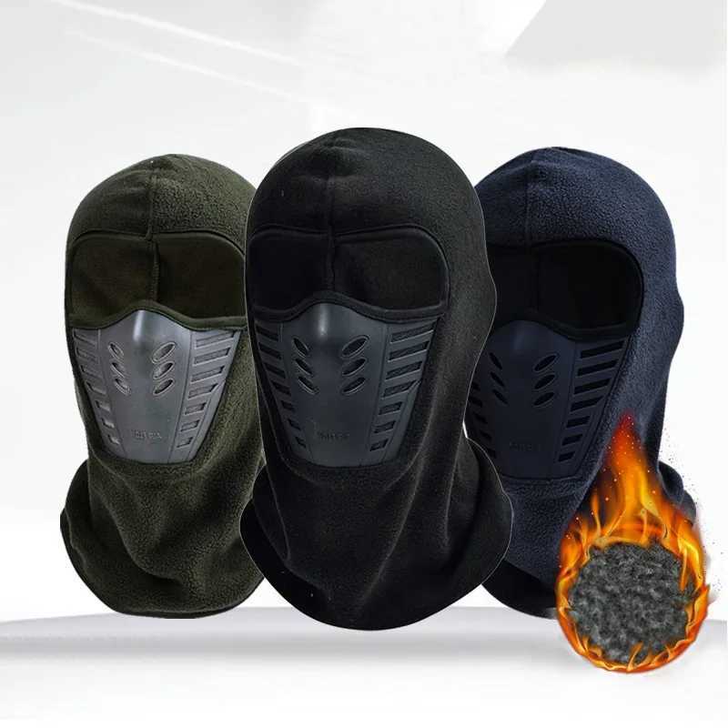Winter Outdoor Skiing Riding Masked Cap Thickened Fleece Cap Scarf Face Protection Warm Windproof Hat Headgear Mask Z250725