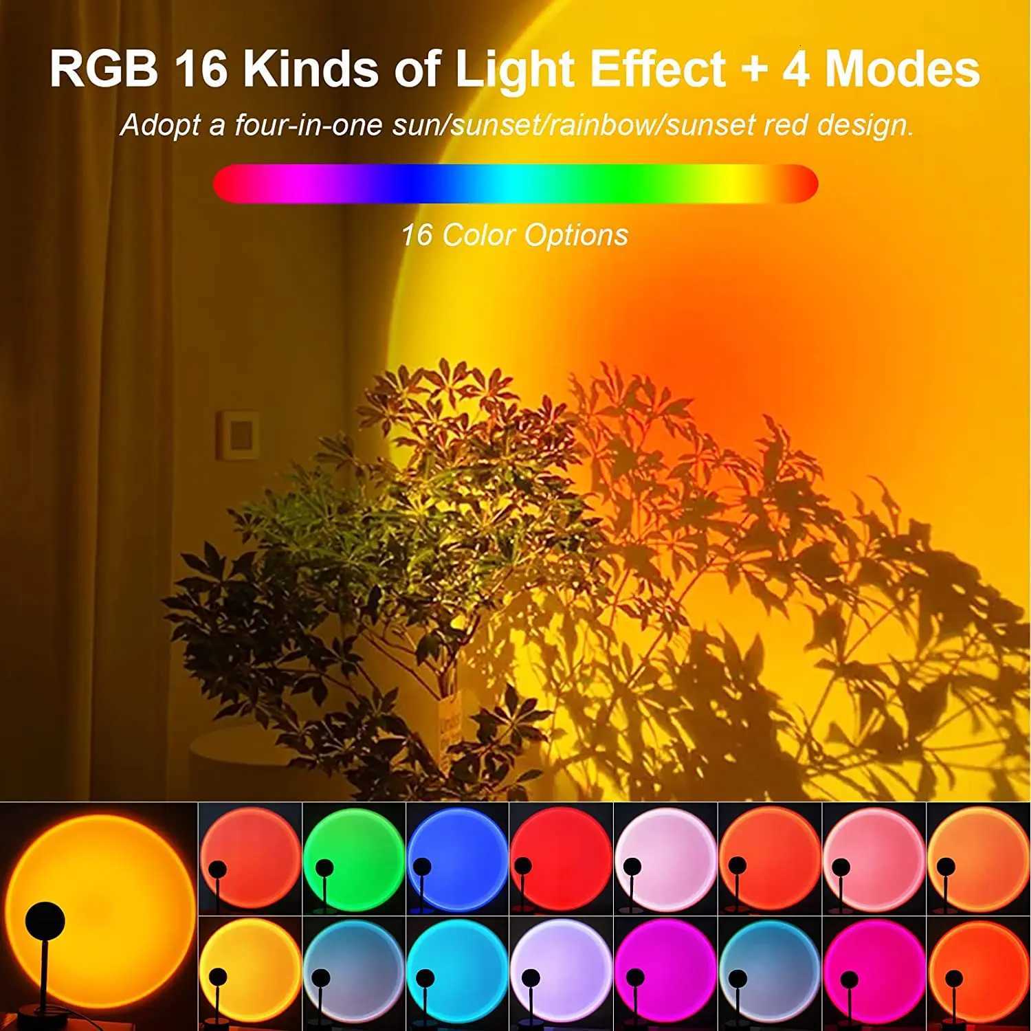 Smart Bluetooth Night Light Rainbow Sunset Projector Lamp for Home Coffee Shop Background Wall Decoration Atmosphere Table Lamp XJ250725