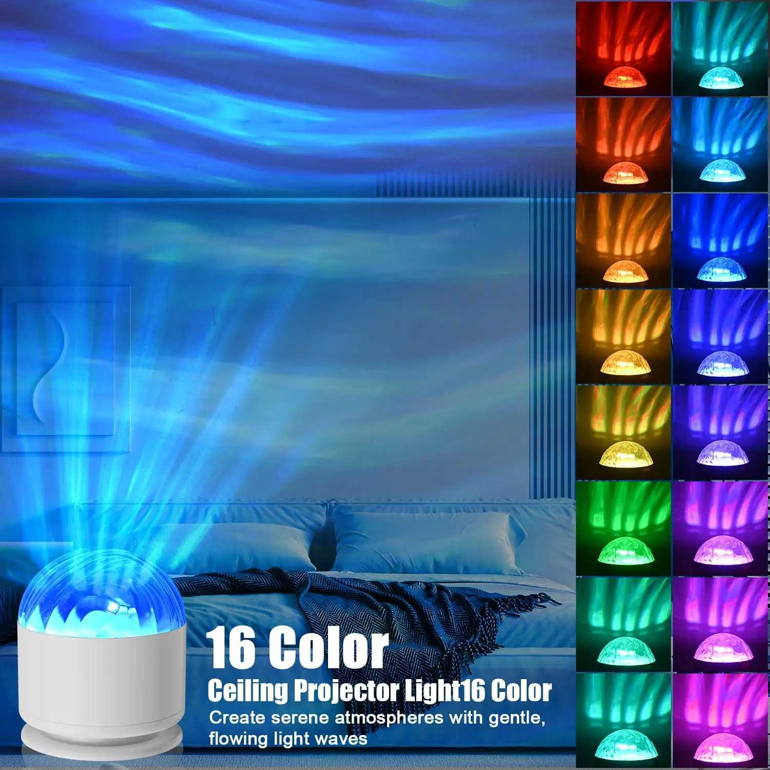 LED Night Light USB Plug-in Starry Sky Remote 16Color RGB Galaxy Projector Light for Kids Room Party Decoration Auto Rotate Show Lamp XJ250725