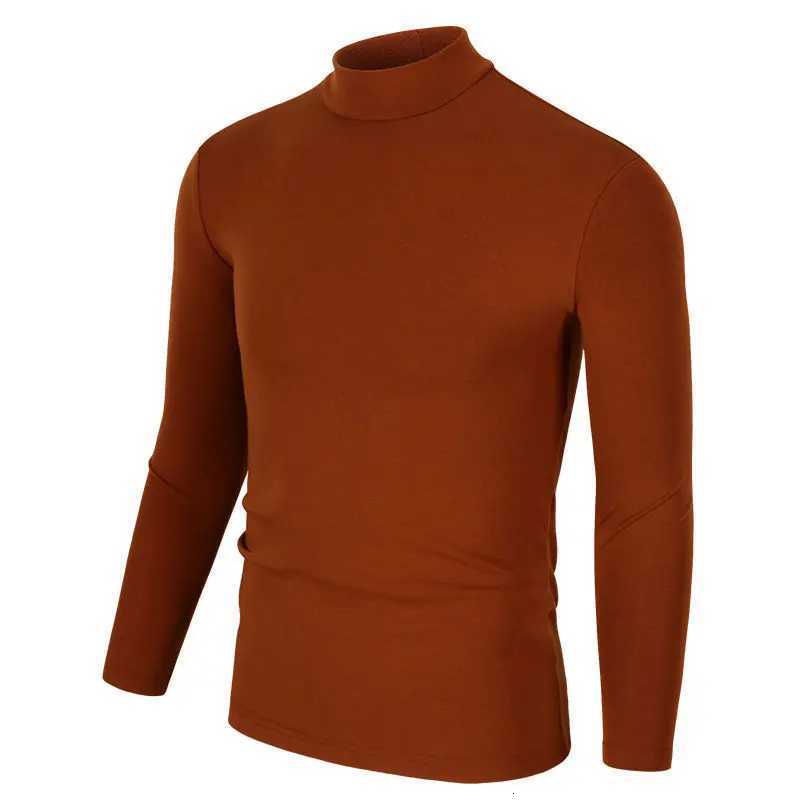 Casual Tees Turtleneck Long Sleeve T-Shirt Mens Plus Size 5XL Shirt Korean Spring Summer Solid Half High Collar Bottom Shirt Z250725