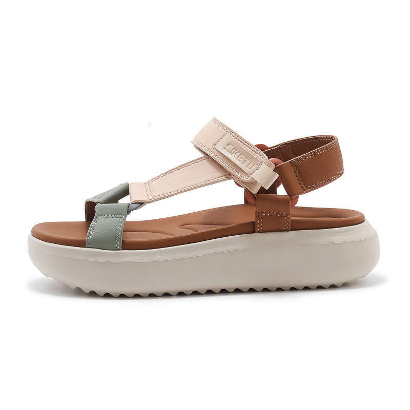 1138-5 New 2025 MD Lightweight Sandals Casual Sports Comfortable Thick Sole Velcro Large Size Women's Shoes