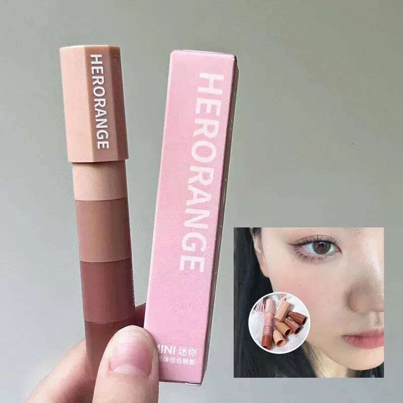 4 In 1 Eyeshadow Pencil Kit Veet Matte Pigment Shimmer Highlight Makeup Combination Pink Brown Mini Eye Shadow Pen Cosmetic X250726