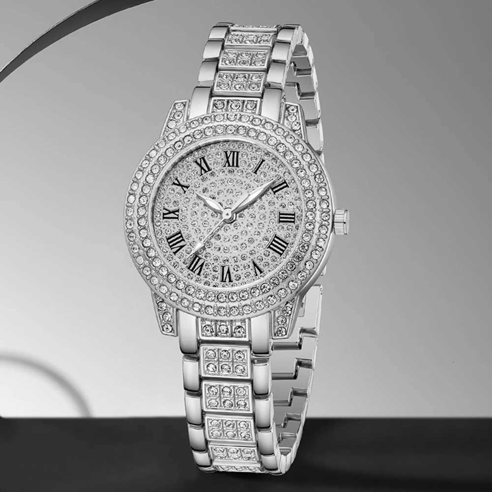 3PCS Silver Alloy Strap Womens Watch Set Luxury Trendy Fashion Quartz Watch Bracelet Necklace Set Perfect Holiday Gift for Her X250726