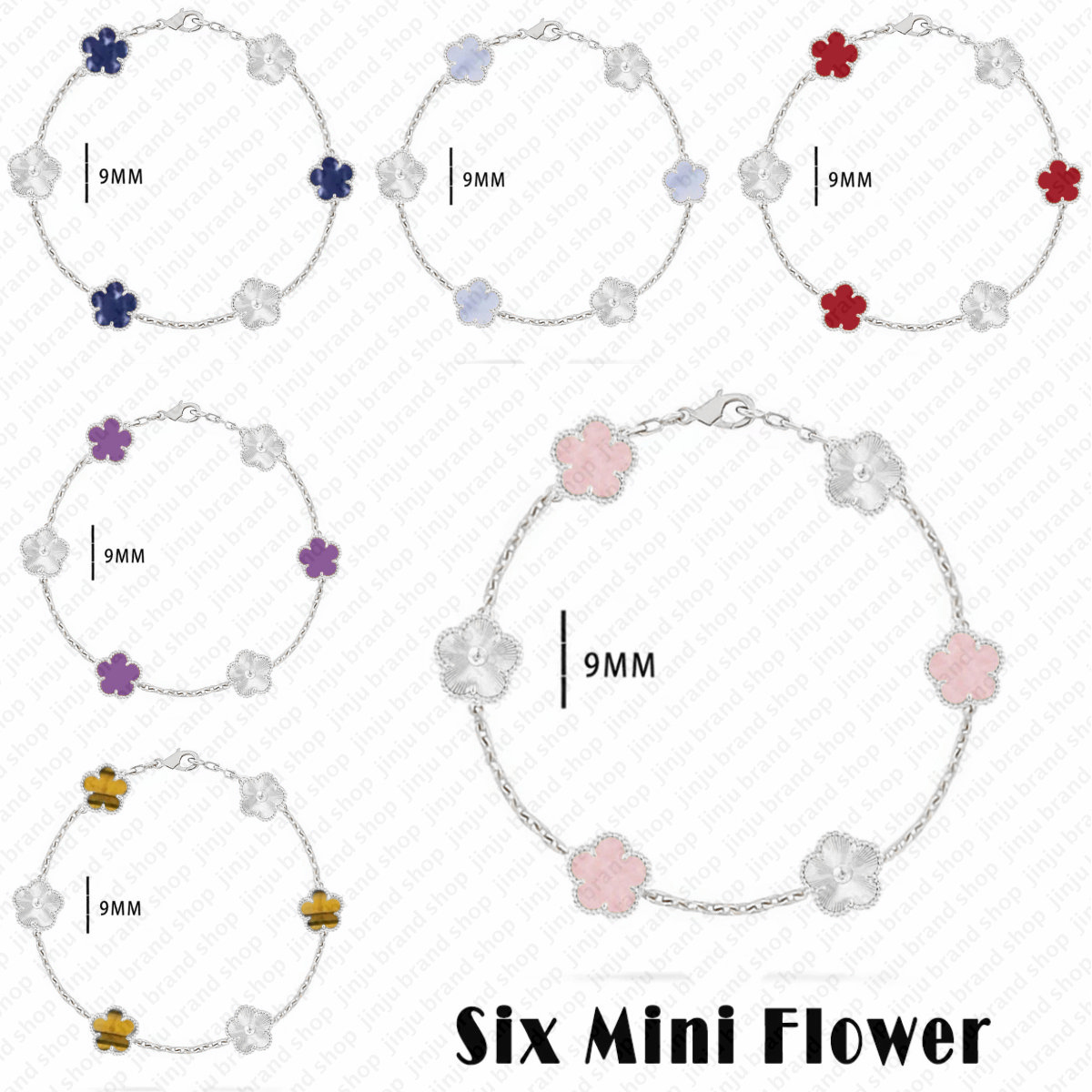 bracelet designer luxury jewelry charm bracelets Casual silver plated 9mm clover bracelet agate shell mother of pearl for women girl jewelry gifts bijoux de luxe