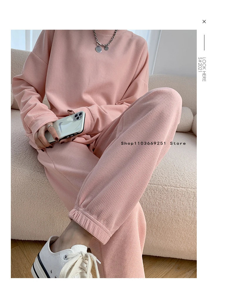 Round Neck Running Set Long Sleeved Long Pants 2-piece Set Womens Waffle Sports Hoodie Top Mens Womens Fitness Sports Set 250717