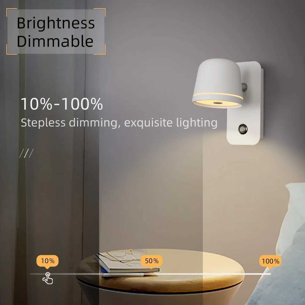 100% Brand New Aisilan LED Dimmable Wall Lamp with Touch Switch Adjust Brightness and 3-CCT Rotation Wall Reading Sconce for Bedside Bedroom XJ250725