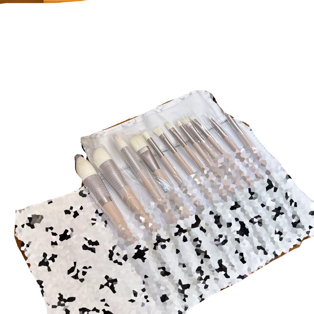 Designer white Classic Letter Brush Soft brush Makeup Tool 12 Pieces with Storage Bag brown Box Girl's Valentine's Day Birthday Gift