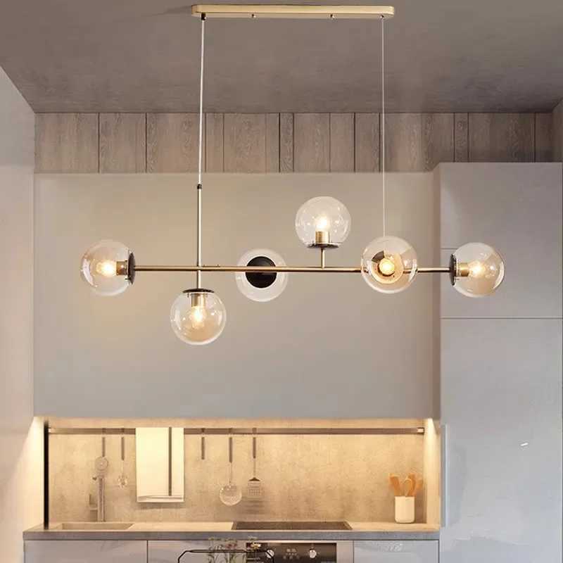 Modern Glass Ball Ceiling Chandelier for Table Dining Living Room Kitchen Island Molecule Pendant Lamp Indoor Lighting FixtureXJ250725