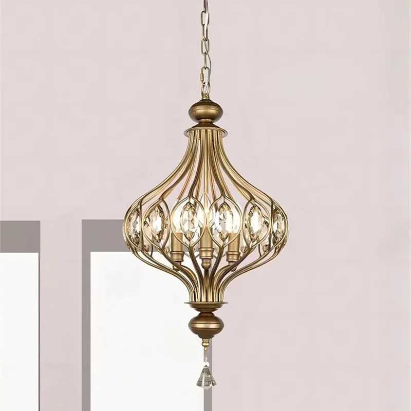 Retro Simple Crystal Led Pendant Lights for Dining Room Food Tables Bedroom Designer Chandelier Home Decor Chandeliers Lighting FixturesXJ250725