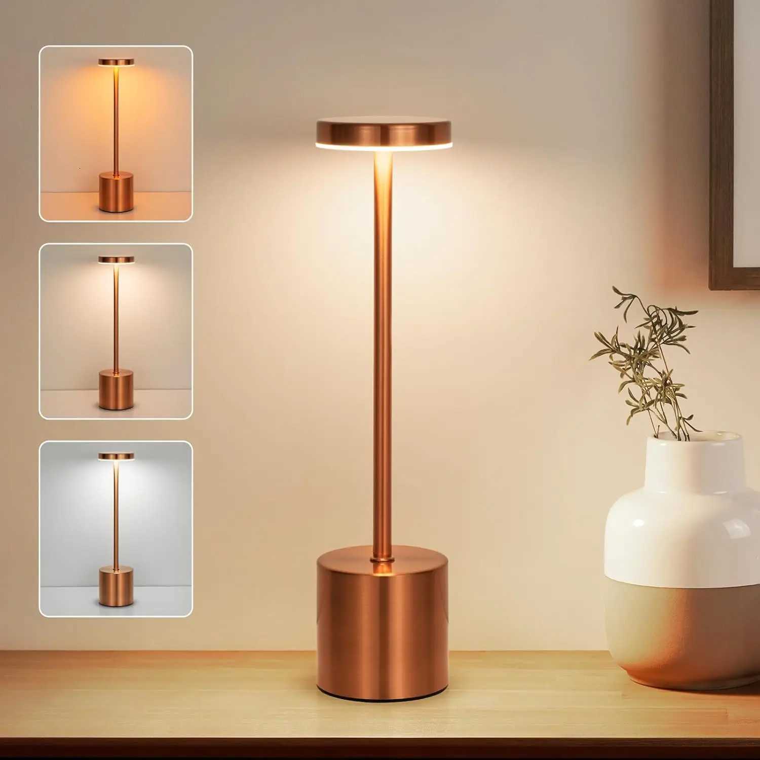 LED Table Lamp Touch Sensor Rechargeable Desktop Night Light Wireless Reading Lamp for Restaurant Hotel Bar Bedroom Decor Light XJ250725