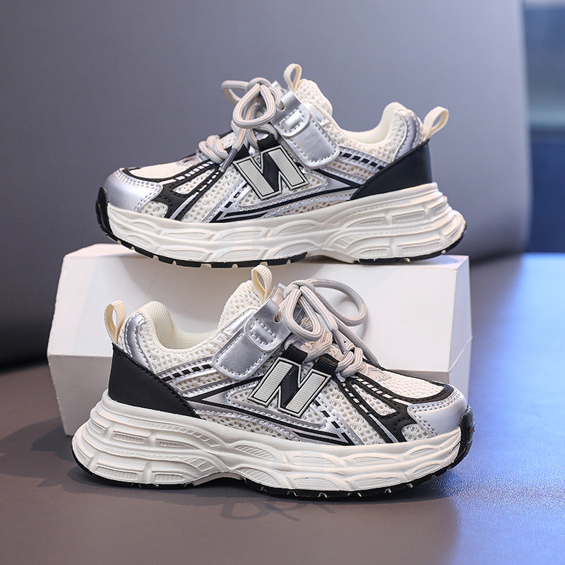 Red dad shoes for boys, new children's sports shoes for spring 2025 new running shoes for middle and older boys in spring and autumn