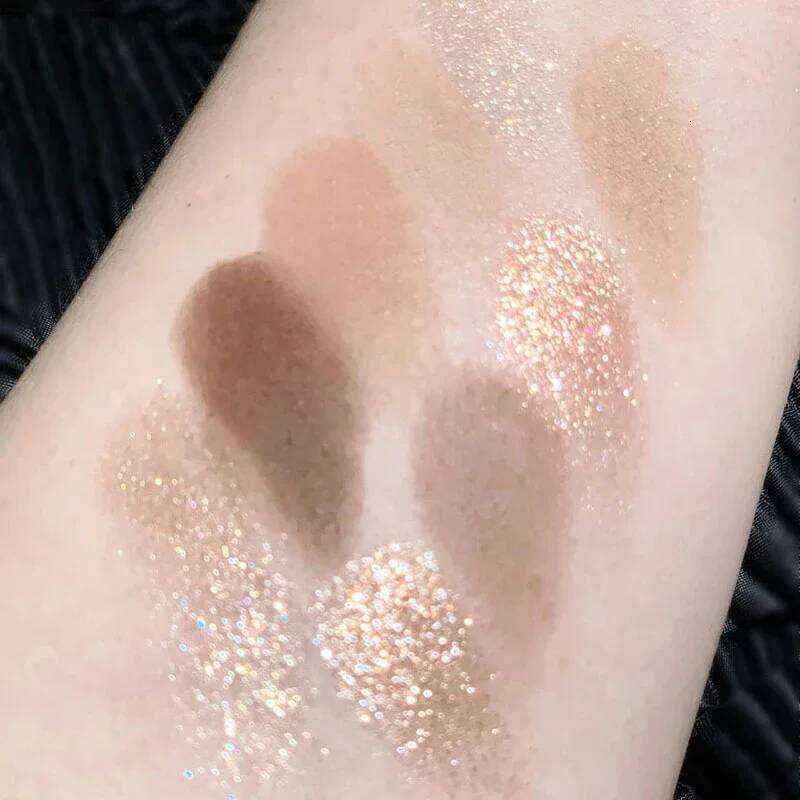 Caramel Brown 9 Colors Shadow Palette Pearly Matte Earth Color Eyeshadow Pallete Shiny Sequins Eye Pigments Lasting Makeup
