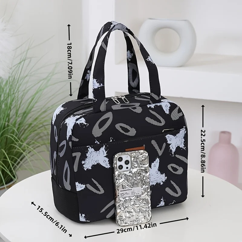 Functional Lunch Tote Bag for Work Commute and Outing Large Capacity Insulated Bento Cloth Bag for Convenient Handheld Bag 250723
