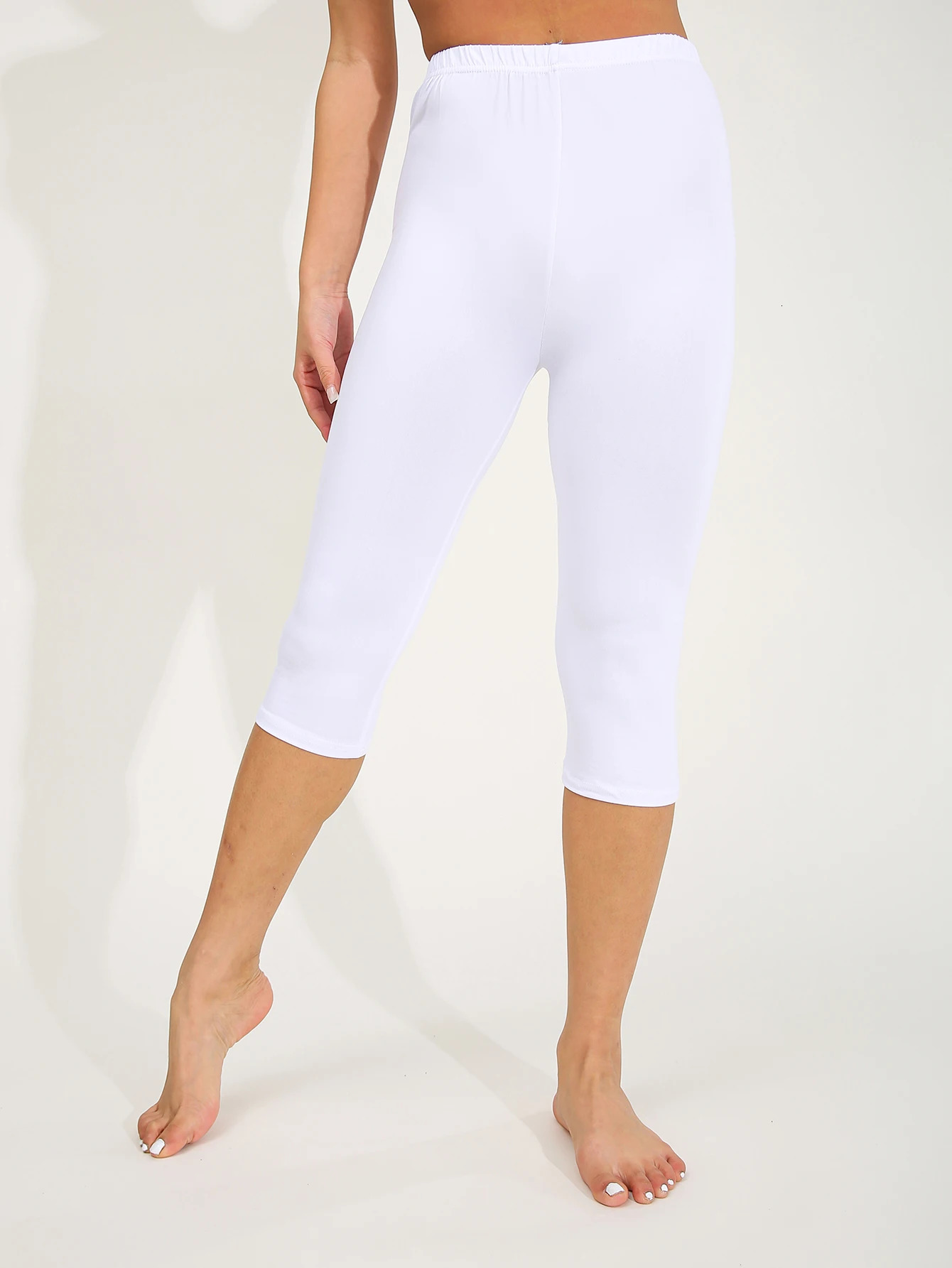 CUHAKCI Spring Summer Fashion Sharpened Womens Leggings Sexy Simple Pure Color Seven Pants Stretch Fitness Athletic Yoga 250725