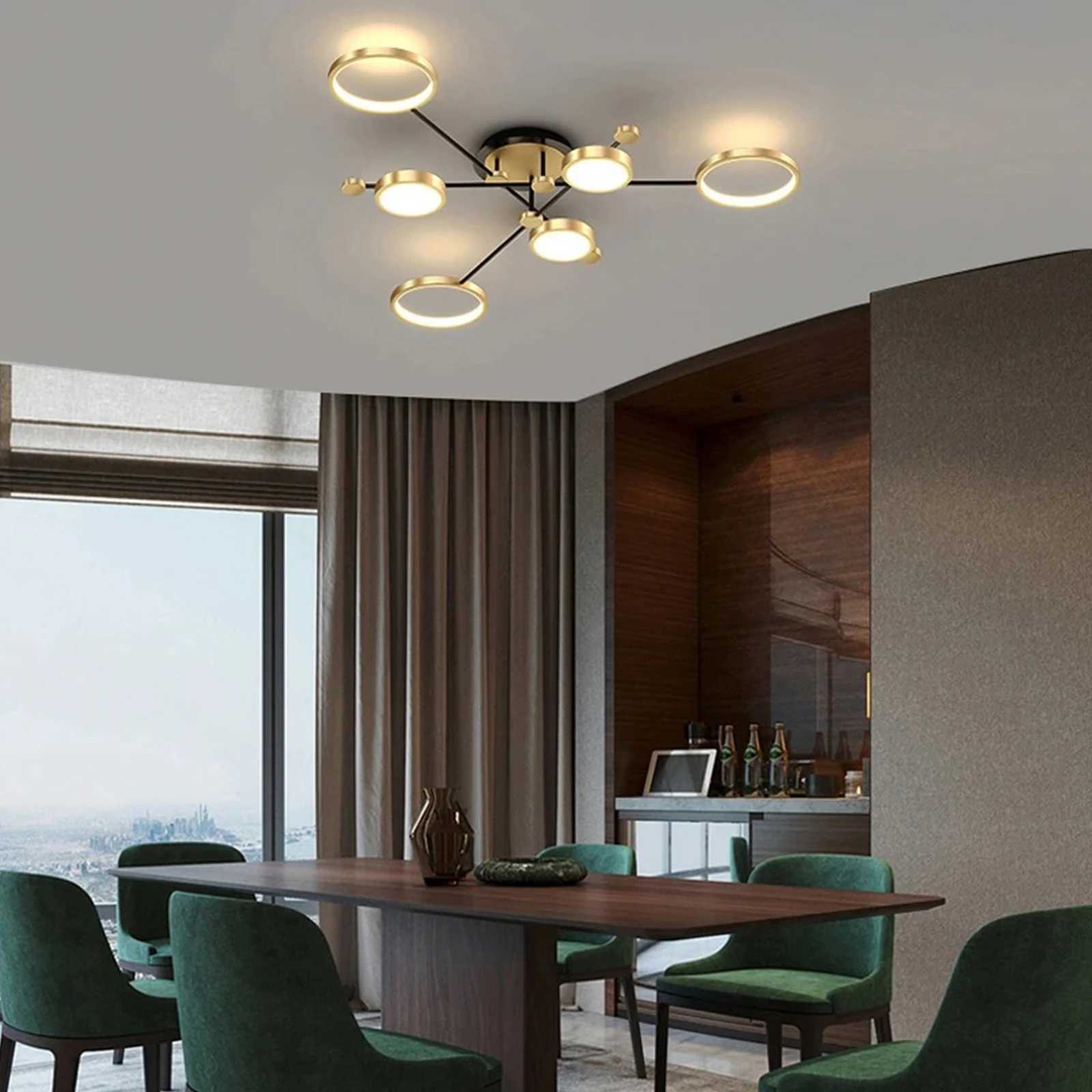 Modern LED Chandelier Lighting For Living Room Bedroom New Lamp Gold Frame Aluminum Dropshipping Indoor Fixture Light Chandeliers XJ250725