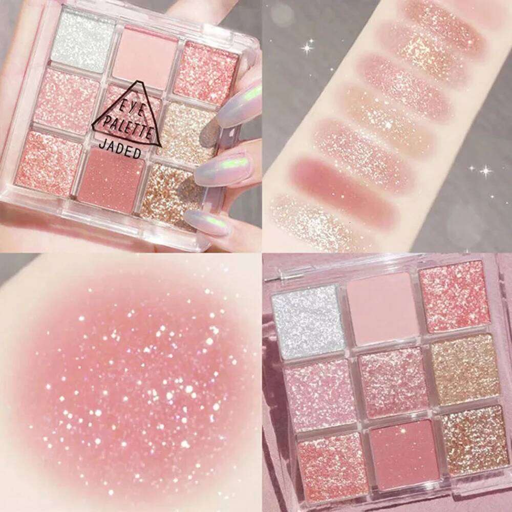 Sparkling Glitter Nine-color Low Saturation Butter Orange Brown Matte Eyeshadow Makeup Palette Cosmetics