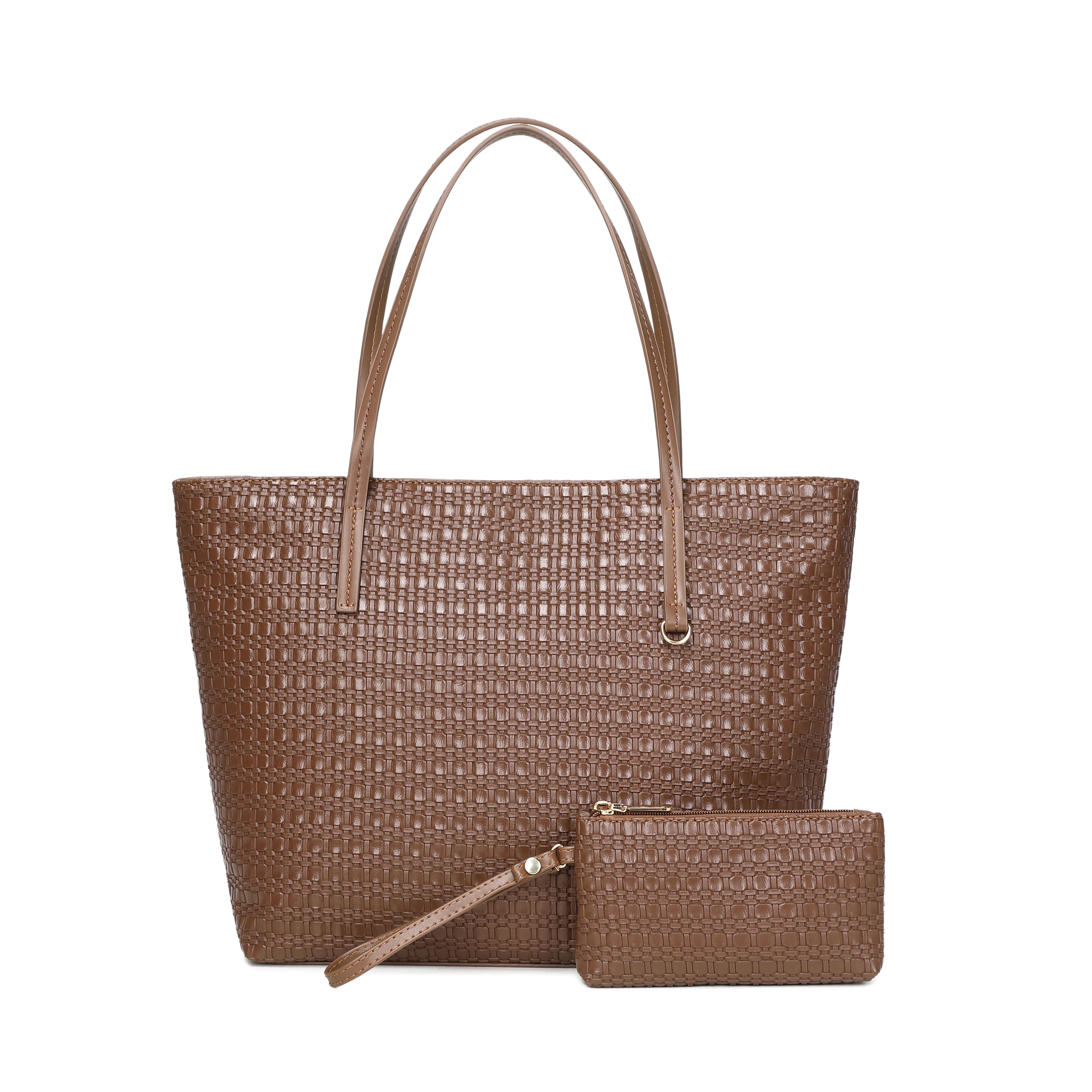 Totes The large-capacity woven pattern tote bag is a new and elegant commuter lady's hand-held underarm bag with a retro texture
