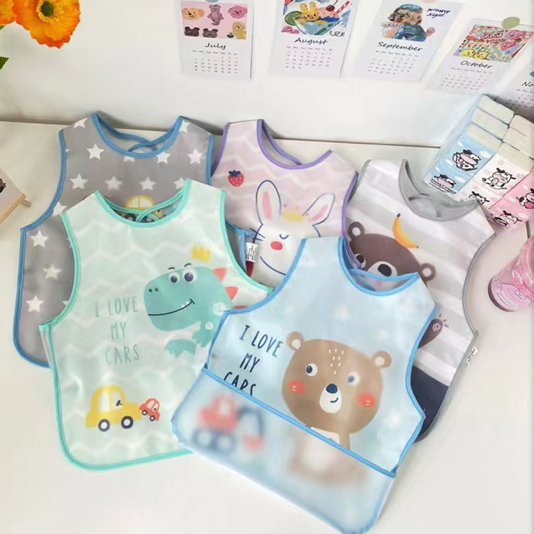 Personalized Child Protective Clothing: Waterproof Sleeveless Bib for Easy Clean-Up Meals