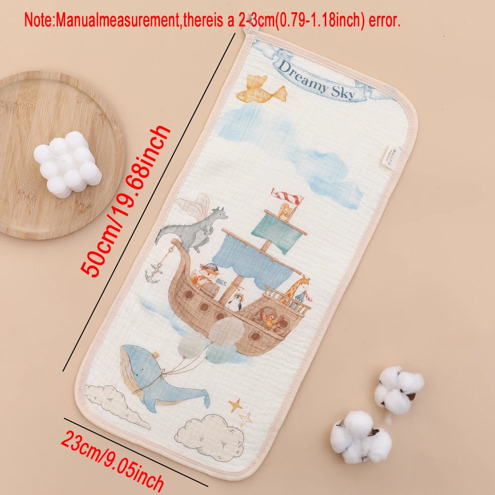 6Layer Cotton Muslin Baby Face Towels Long Burp Cloth for borns Gauze Childrens Towel Kindergarten Hand Items 250725