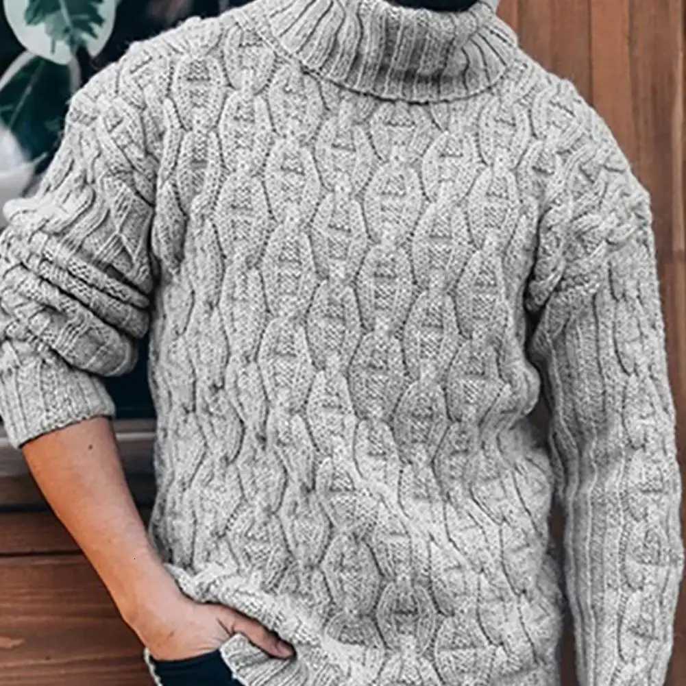 2021 Winter Warm Thick Woolen Sweaters Men Casual Knitted Turtleneck Jumper Tops Mens Fashion Solid Long Sleeve Ribbed Sweater Z250725