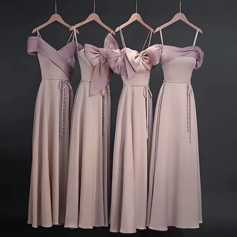 Wedding bridesmaid dress 2024 summer satin niche highend small can be worn by princess style girlfriends on weekdays 250725