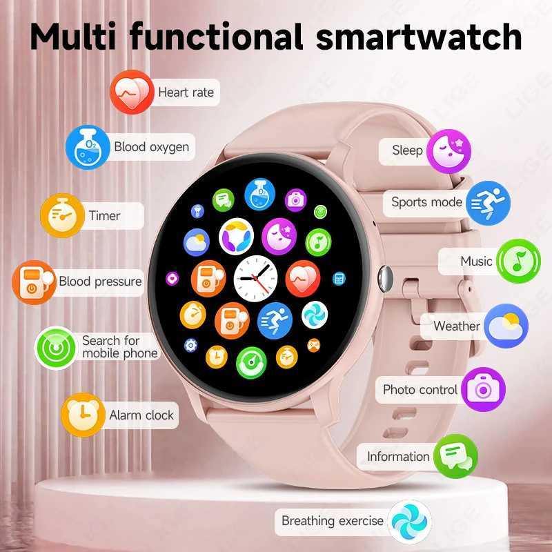 LIGE Smart Watch Wen Men Bluetooth Call Sports Fitness Watches Heart Rate Health Monitor Smartwatch Ladies For Android iOS New X2507261