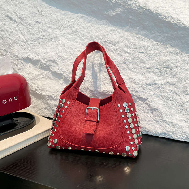 2025 New Y2K Style Women's with Rivets, Underarm Bag, Elegant Niche Large Capacity Commuter Shoulder Bag