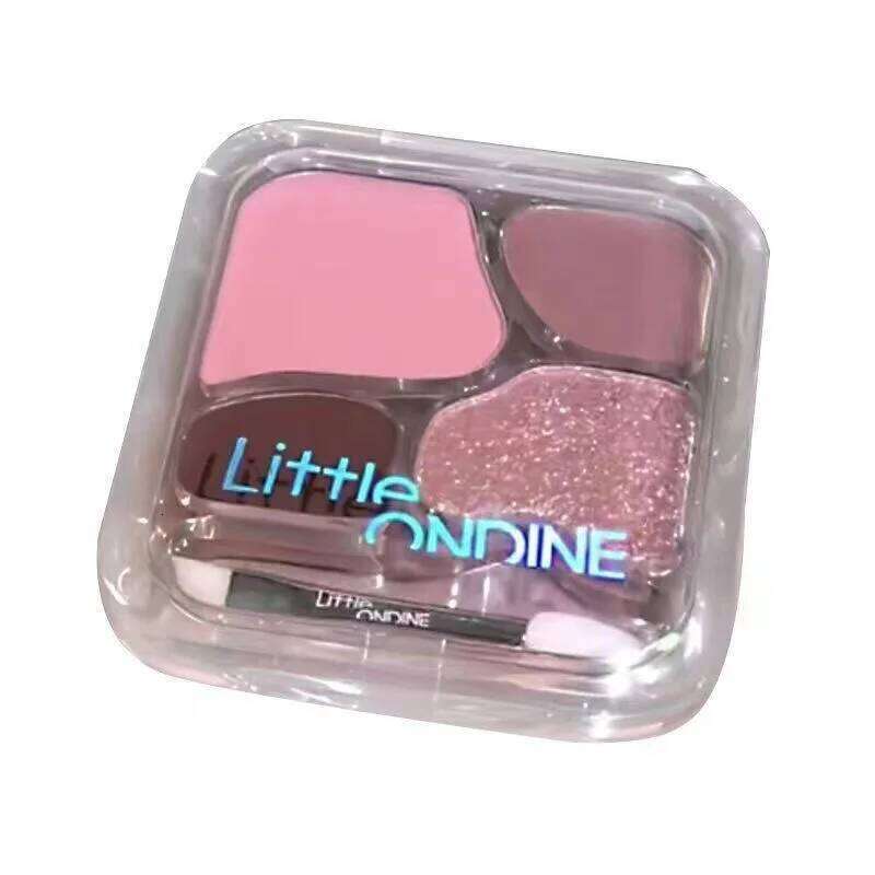 Little Ondine Four Colour Eye Shadow Undercover Powder Palette Highlighting Natural Nudes Korean Makeup Glitter Eyeshadow