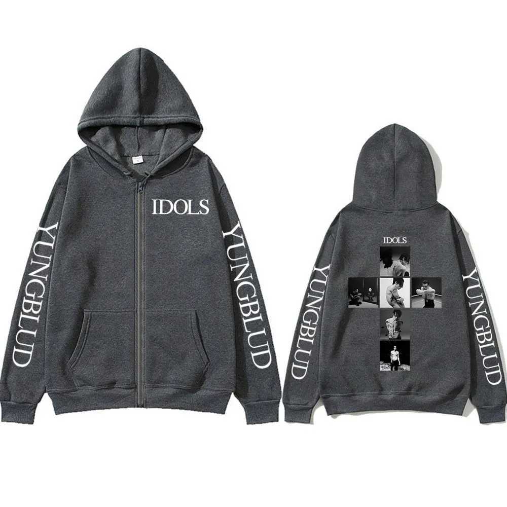 Yungblud IDOLS Album Tour 2025 Zipper Hoodies Mens Women Fashion Hip Hop Pullovers Rock Vintage Zip Up Sweatshirts Jacket Coats XJ250726 - view 7