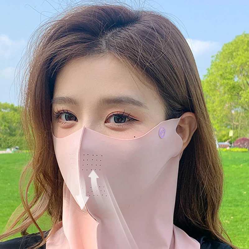 Outdoor Cycling Mask Summer UV Protection Sports Neck Scarf Women Imitation Silk Face Mask Cover Sunscreen Dustproof Z250725