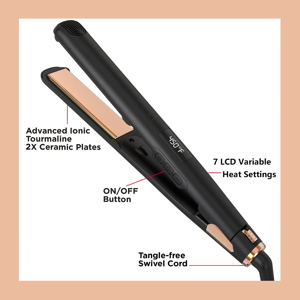 LISAPRO Original Ceramic Hair Straightening Flat Iron 1 Plates |Black Professional Salon Model Hair Straightener Curler 250725