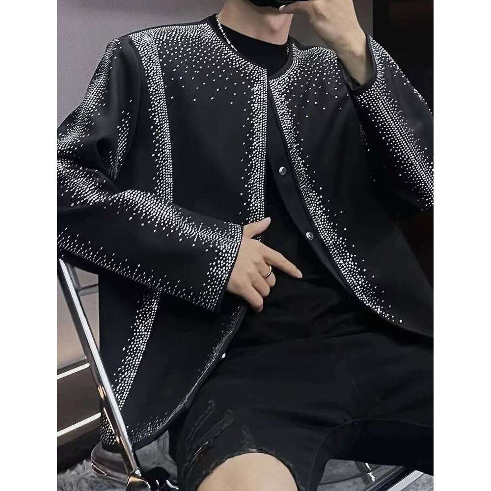 Hot Dia Jacket Design Trendy Fashion 2024 Spring Autumn New Handsome Male High Street Jackets Men's Long Sleeve Tops