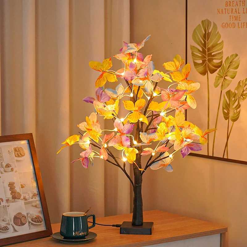 Tabletop Bonsai Tree Lights Butterfly Tree Lamp DIY Decorative LED Night Light for Gift Party Holiday Camping Summer Home Decor XJ250725