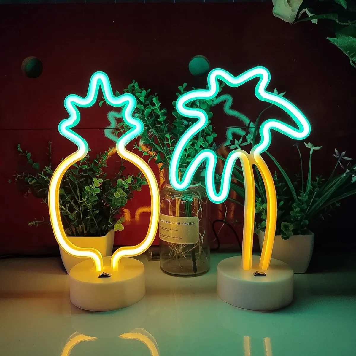 LED Table Lamp Cactus Vibrant Neon Lights Battery/USB Bedroom Birthday Wedding Christmas Tree Party Decoration Gifts for Boys XJ250725