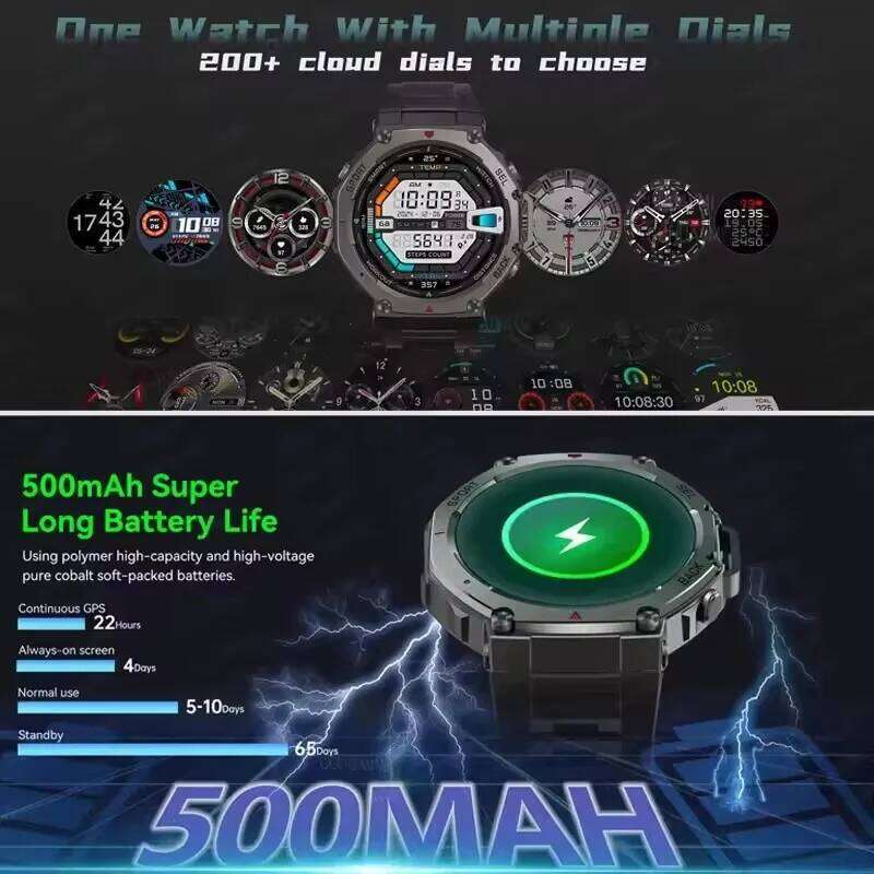 GUHUAVMI T-Rex Ultra GPS Smart Watch 5 ATM Waterproof Built-In Dual-Band GNSS Compass Military 170+Sport Smartwatch Men 2025 New