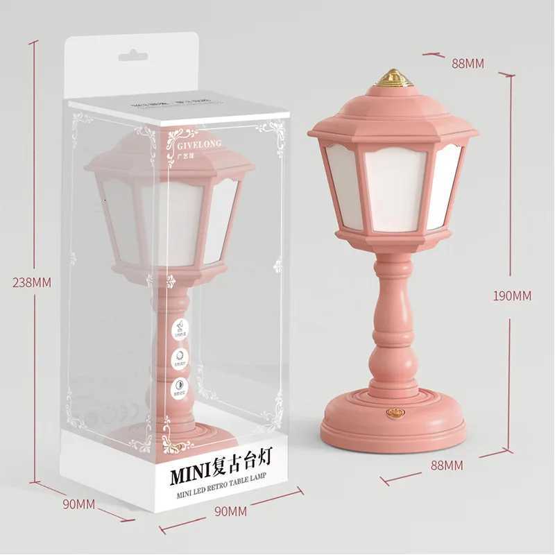 Led Desk Lamps Mini Retro Night Light Touch Room Decor USB Rechargeable Nightlight Eye Protection Bedside Reading Lamp for Bedroom XJ250725