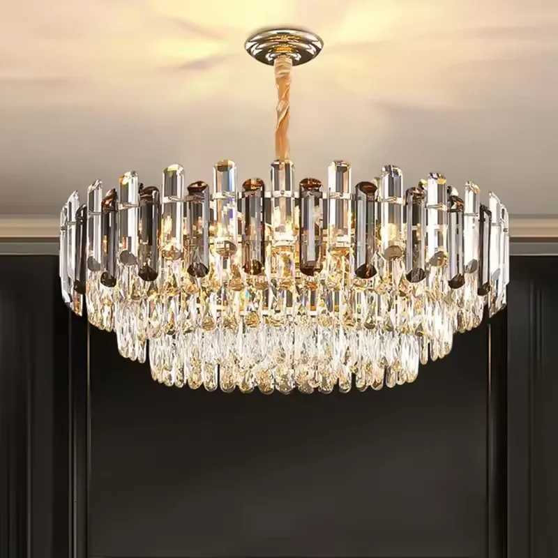Nordic LED Crystal Ceiling Chandeliers Gold Luxury Lighting Dining Living Room Bedroom Island Light Indoor Ceiling Hanging Lamp XJ250725