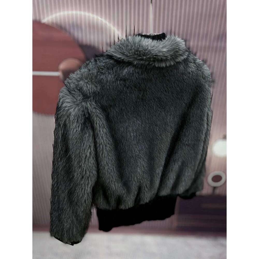 2024 Winter New Splicing Imitation Mink Fur Jackets Men's Plush Light Loose Trendy Coats Long-Sleeve Short Jacket