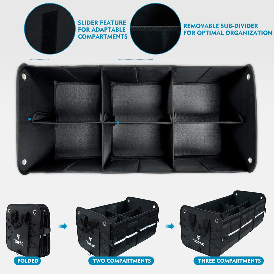 trunk storage box fully collapsed extra large for any size trunk extralarge foldable car boot organizer with full collapse design