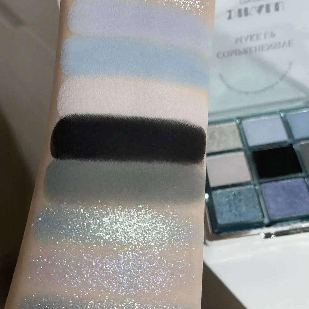 Punk Blue Eyeshadow 9 Colors Matte Smoky Black Shadow Shimmer Palette Glitter Nude Cosmetics Pearlescent Eye Makeup