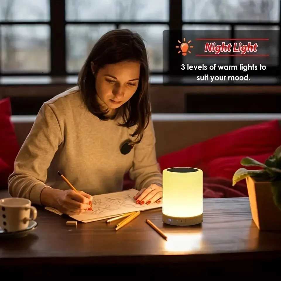 2024 Bedside Table Lamp Wireless Bluetooth with Speaker Touch Light Colorful LED Night Dimming Atmosphere Table Lamp for Kid Gift XJ250725