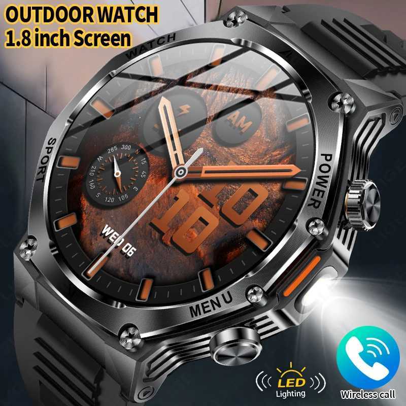1.8 Large Screen 800mAh Battery Bluetooth Call Men SmartWatch Sports Health Monitor Flashlight Smart Watch For Android IOS X250726