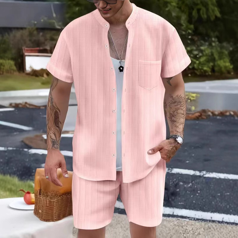 Designer tracksuit man set sportswear fitness loose short sleeve shorts 2 in 1 outdoor casual daily wear plaid two piece sets