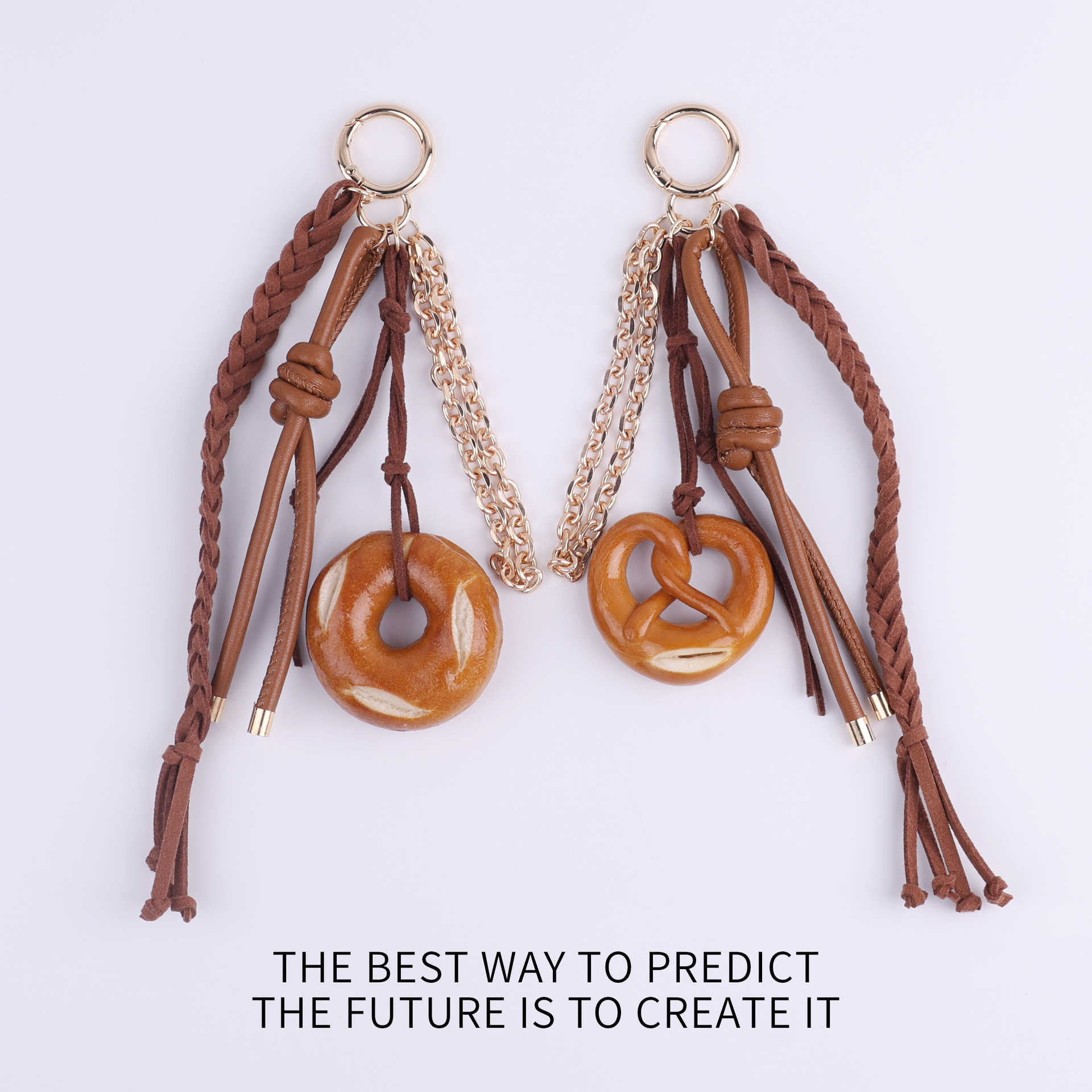 Trendy Ins Style Creative Food-shaped Keychain Bag Pendant Bread Chocolate Accessories 250715